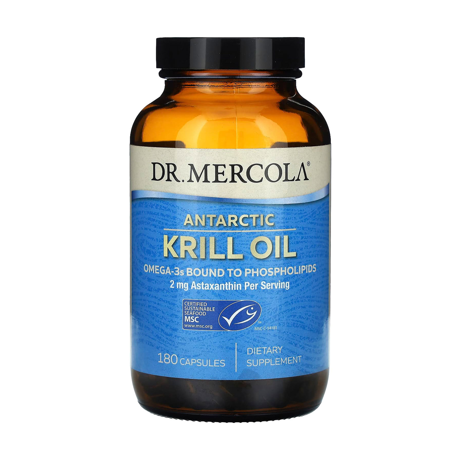 Жир антарктичного криля Dr. Mercola Antarctic Krill Oil, 180 капсул
